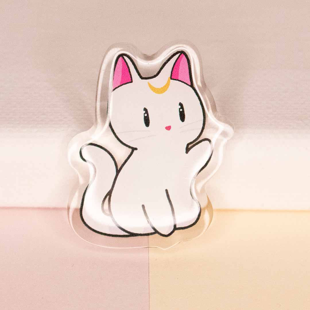 Celestial Cat White Pin