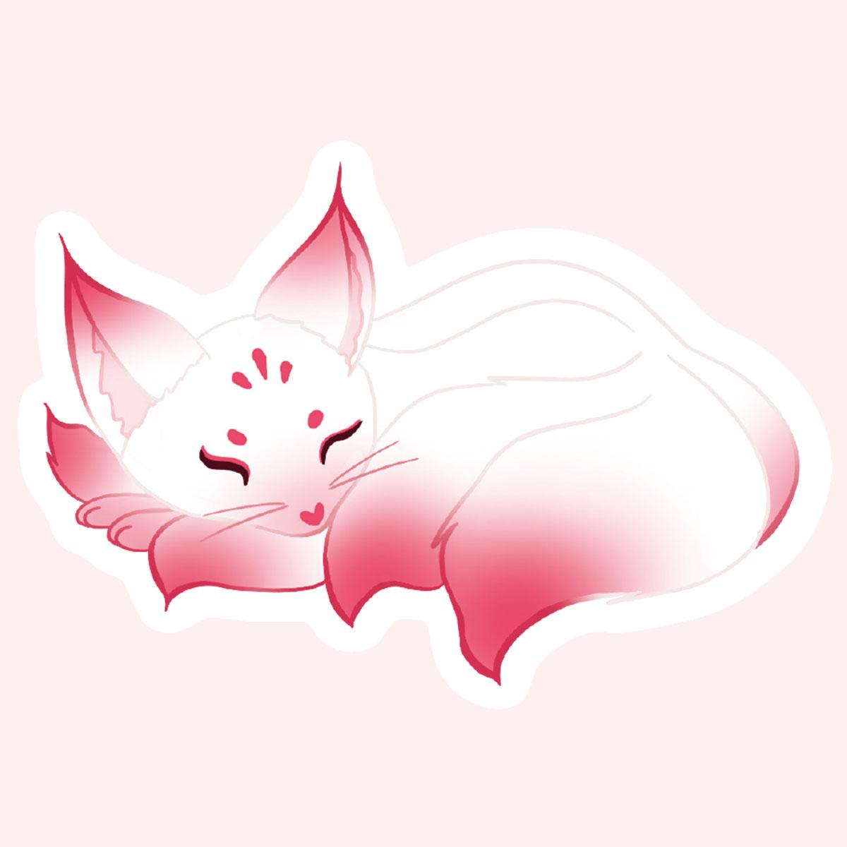 Sleeping Kitsune Sticker